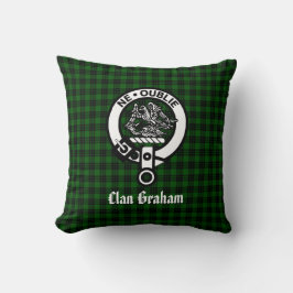 Clan Graham Crest Badge en Tartan Kussen