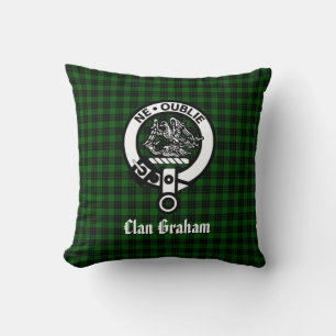 Clan Graham Crest Badge en Tartan Kussen