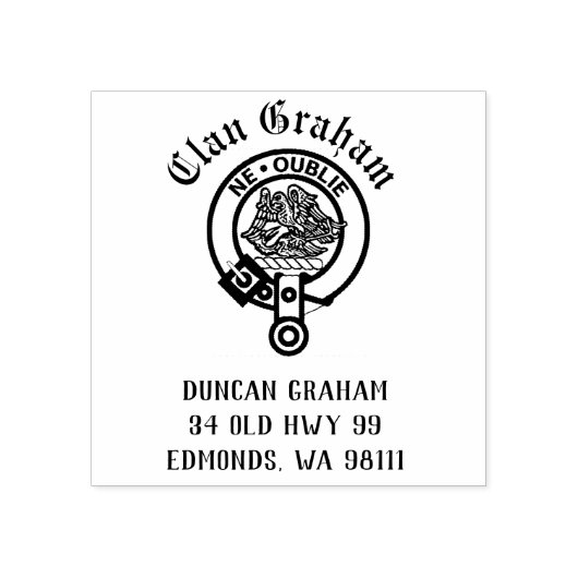Clan Graham Crest Badge Rubber Stempel (Afrduk)