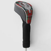 Clan Graham Crest en Red Tartan Golfheadcover (Schuin)