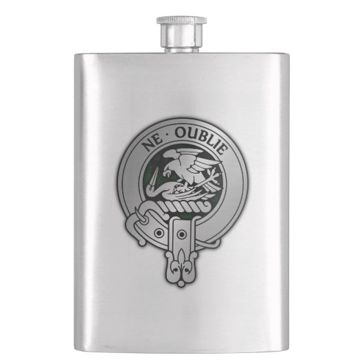 Clan Graham Crest en Tartan Flask Flacon (Voorkant)