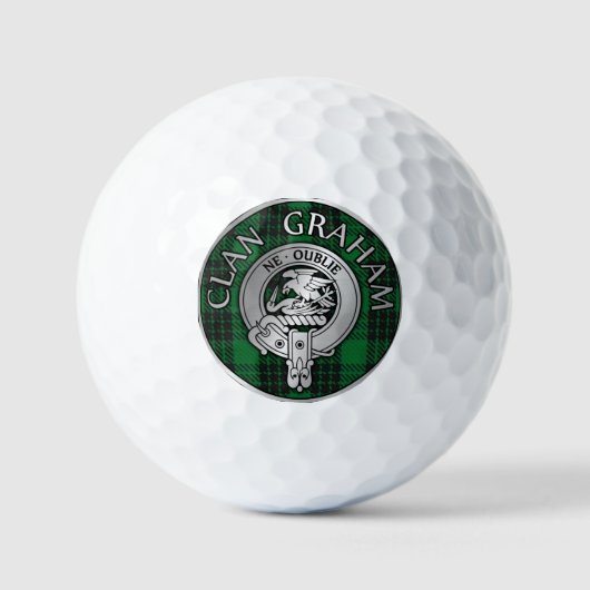 Clan Graham Crest en Tartan Golfballen (Voorkant)