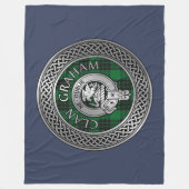 Clan Graham Crest en Tartan Knot Fleece Deken (Voorkant)