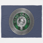 Clan Graham Crest en Tartan Knot Fleece Deken (Voorkant (Horizontaal))