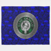 Clan Graham Crest en Tartan Knot Fleece Deken (Voorkant (Horizontaal))