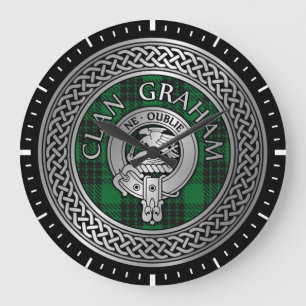 Clan Graham Crest en Tartan Knot Grote Klok