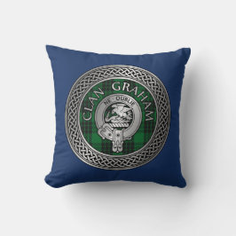 Clan Graham Crest en Tartan Knot Kussen