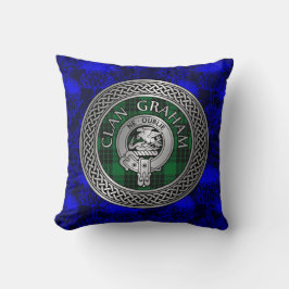 Clan Graham Crest en Tartan Knot Kussen