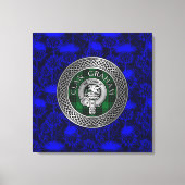 Clan Graham Crest en Tartan Knot op Thistle Canvas Afdruk (Voorkant)