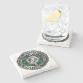 Clan Graham Crest en Tartan Knot Stenen Onderzetter (Zijkant)