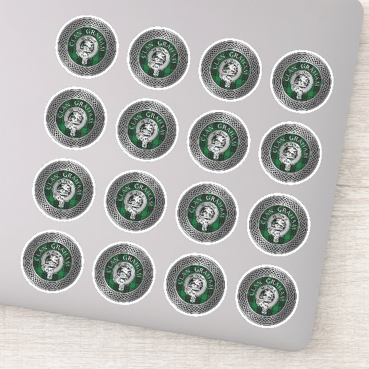 Clan Graham Crest en Tartan Knot Sticker (Detail)