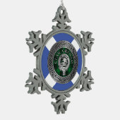 Clan Graham Crest en Tartan Knot Tin Sneeuwvlok Ornament (Links)
