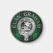 Clan Graham Crest en Tartan Magneet (Voorkant)