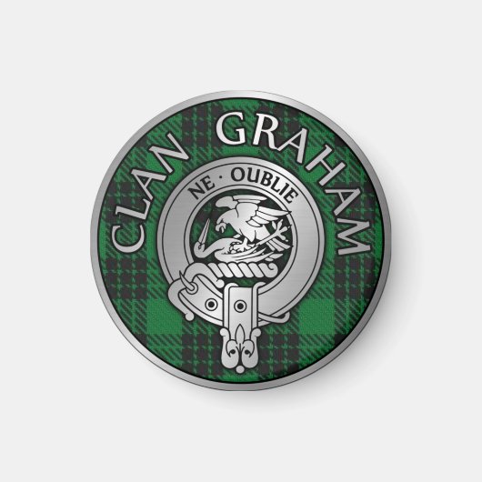 Clan Graham Crest en Tartan Magneet (Voorkant)