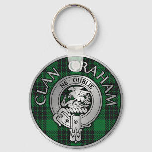 Clan Graham Crest en Tartan Sleutelhanger
