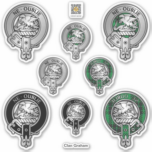 Clan Graham Crest en Tartan Sticker (Voorkant)