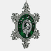 Clan Graham Crest en Tartan Tin Sneeuwvlok Ornament (Links)