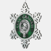 Clan Graham Crest en Tartan Tin Sneeuwvlok Ornament (Rechts)