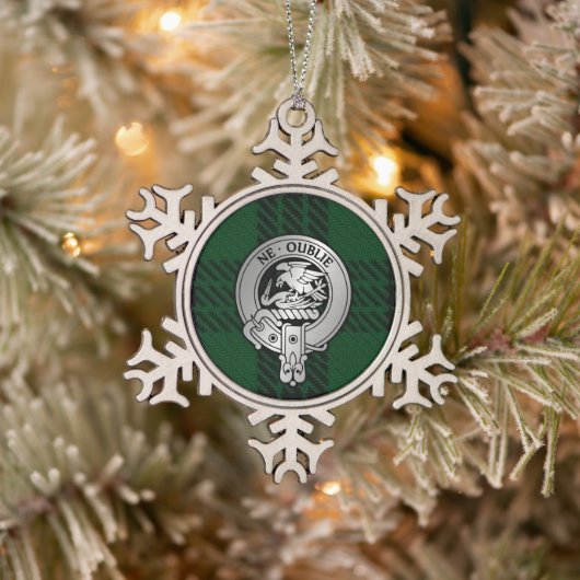 Clan Graham Crest en Tartan Tin Sneeuwvlok Ornament (Boom)