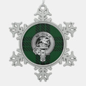 Clan Graham Crest en Tartan Tin Sneeuwvlok Ornament (Voorkant)