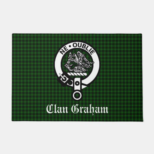 Clan Graham Crest & Tartan Front Deurmat (Voorkant)