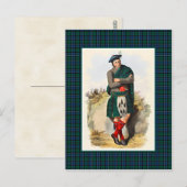 Clan Graham  Illustratie Tartan Lijst Briefkaart (Voorkant / Achterkant)
