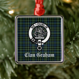 Clan Graham Montrose Tartan & Crest gepersonalisee Metalen Ornament