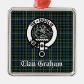 Clan Graham Montrose Tartan & Crest gepersonalisee Metalen Ornament (Voorkant)