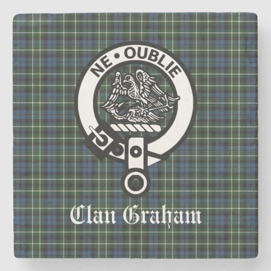 Clan Graham Montrose Tartan & Crest Stenen Onderzetter (Voorkant)
