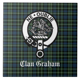 Clan Graham Montrose Tartan & Crest Tegeltje