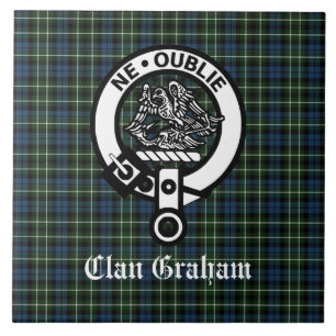 Clan Graham Montrose Tartan & Crest  Tegeltje