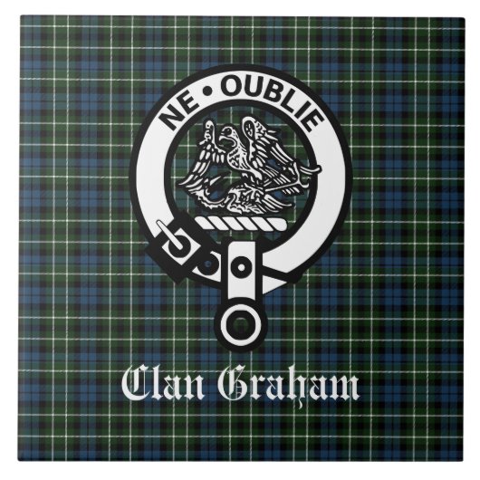 Clan Graham Montrose Tartan & Crest Tegeltje (Voorkant)