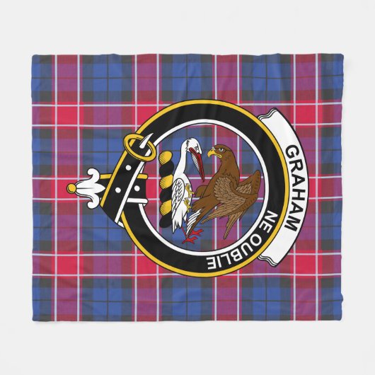 Clan Graham of Menteith Pink Tartan Pset Fleece Deken (Voorkant (Horizontaal))