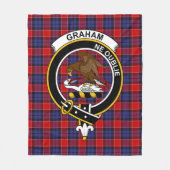 Clan Graham of Menteith Red Tartan Pset Fleece Deken (Voorkant)