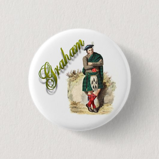 Clan Graham Schotse Droom Knop Ronde Button 3,2 Cm (Voorkant)
