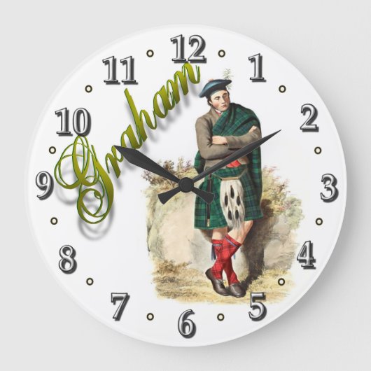 Clan Graham Scottish Dream Clock Grote Klok (Voorkant)