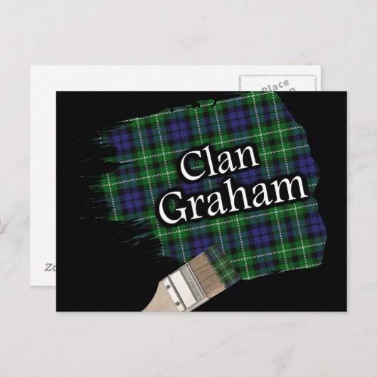 Clan Graham Scottish Tartan Paint Brush Briefkaart (Voorkant / Achterkant)