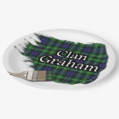 Clan Graham Scottish Tartan Paint Brush Papieren Bordje (Gekanteld)
