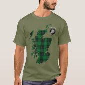 Clan Graham Tartan Map & Crest T-Shirt (Voorkant)