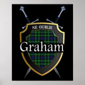 Clan Graham Tartan Scottish Shield & Swords Poster (Voorkant)