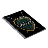 Clan Graham Tartan Shield & Swords Notitieboek (Rechterzijde)