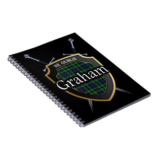 Clan Graham Tartan Shield & Swords Notitieboek (Rechterzijde)