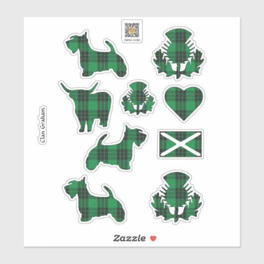 Clan Graham Tartan Sticker (Vel)