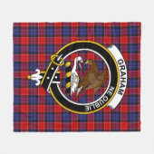 Clan Graham van Menteith Rood Tartan Plaid Fleece Deken (Voorkant (Horizontaal))