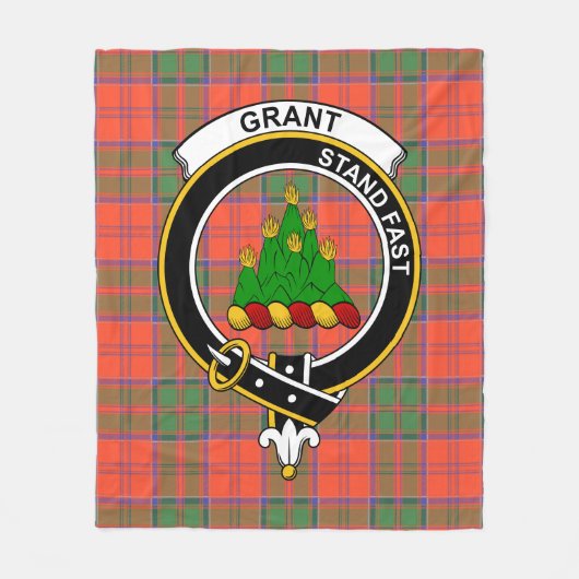 Clan Grant Ancient Tartan Pset Fleece Deken (Voorkant)