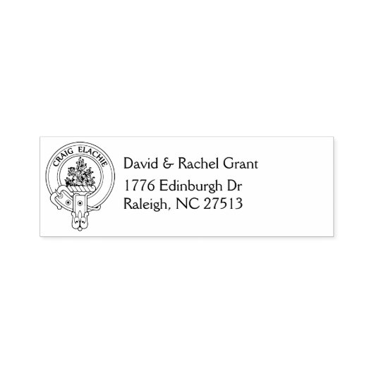Clan Grant Crest & Address Self-Inking Stamp Zelfinktende Stempel (Design)