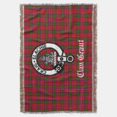 Clan Grant Crest Badge en Tartan Deken (Voorkant Verticaal)