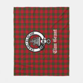 Clan Grant Crest Badge en Tartan Fleece Deken (Voorkant)
