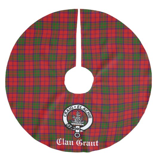 Clan Grant Crest Badge en Tartan  Kerstboom Rok (Voorkant)