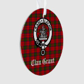 Clan Grant Crest Badge en Tartan  Ornament (voorkant)